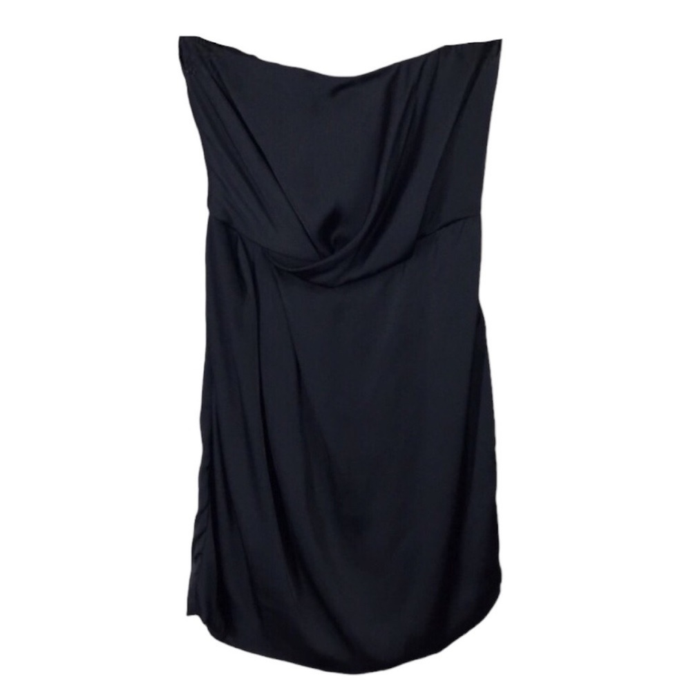 VERTIGO Black Strapless Satin Feel Mini Length Dress Medium NWT